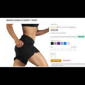 BNWT Red Brooks Women Chaser 7” Shorts